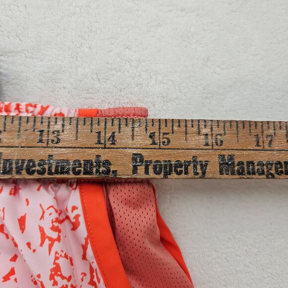 NIKE WOMEN'S LARGE DRI FIT RUNNING ACTIVE SHORTS DM7741-610 ORANGE WHITE - Picture 8 of 9